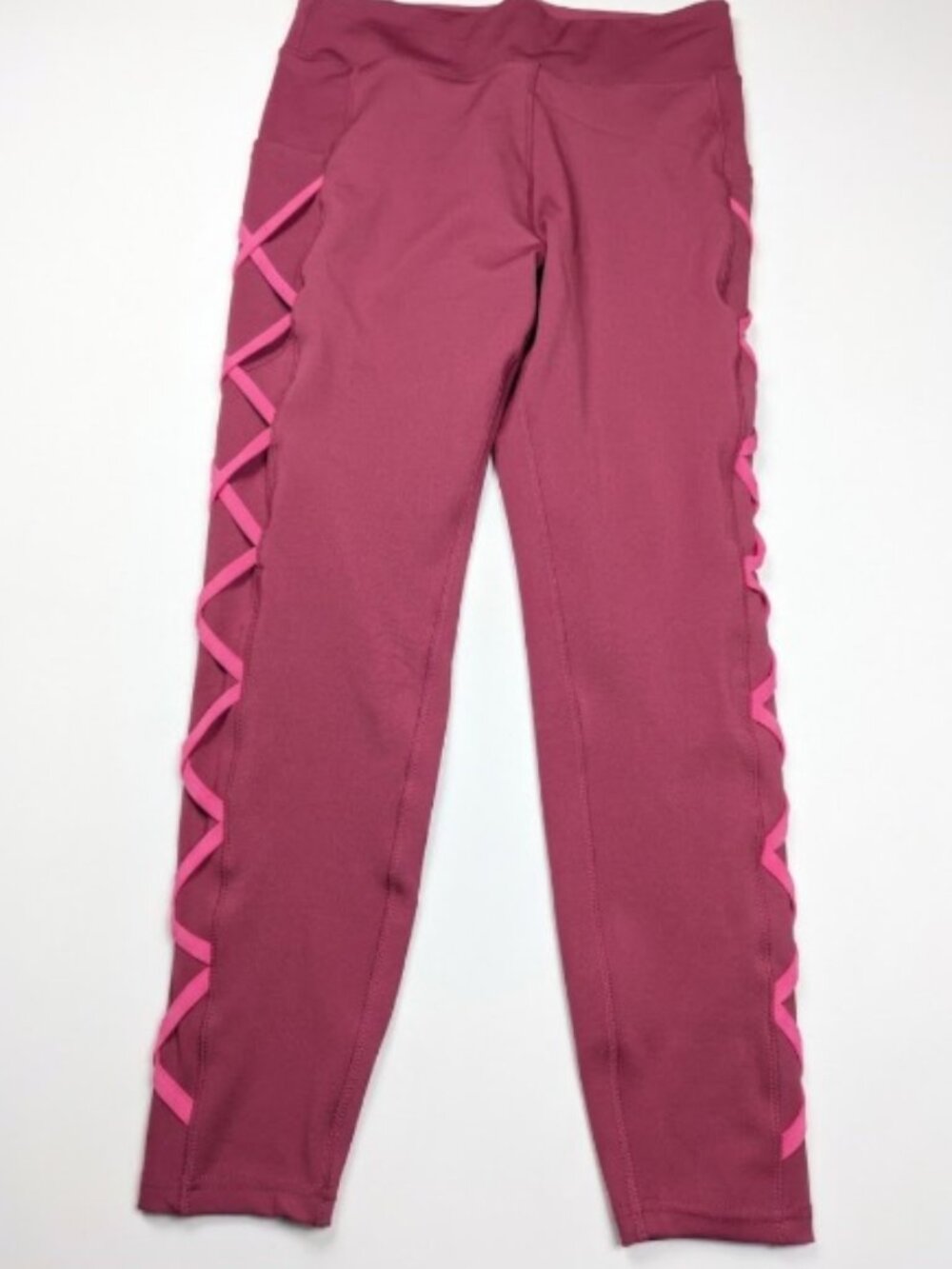 Pop Fit Criss Cross Fuscia High Rise Leggings 2XL